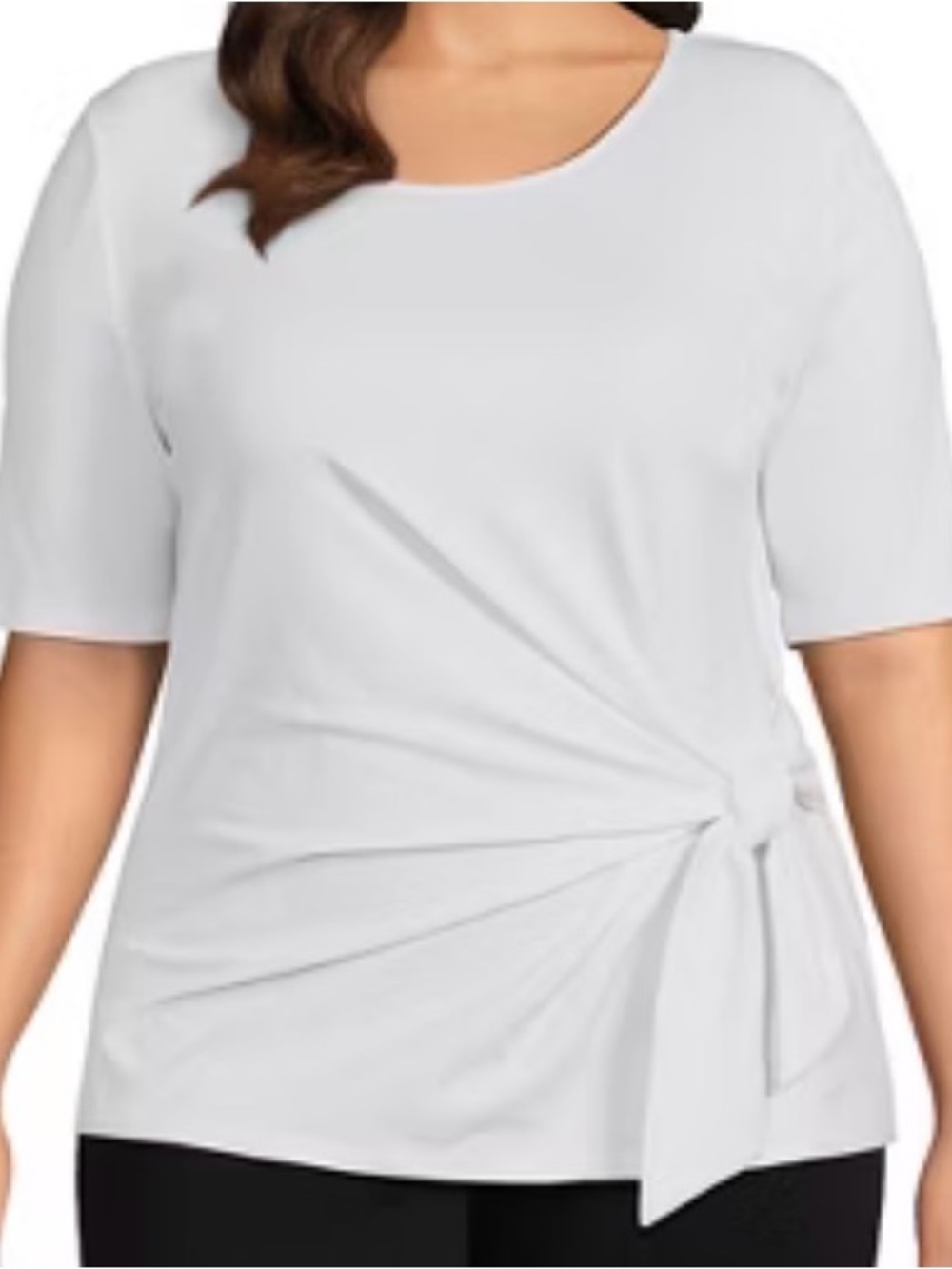 Lands' End White Short-Sleeve Side-Knot Tee size 3X